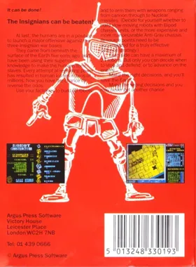 Nether Earth (UK) (1986) box cover back